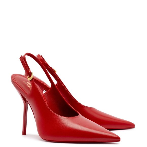 NEW LARROUDE Made In Brazil Leather Altuzuarra Collab Pumps IN red 1225 13m7 - Picture 4 of 7